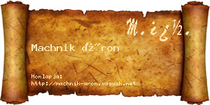 Machnik Áron névjegykártya